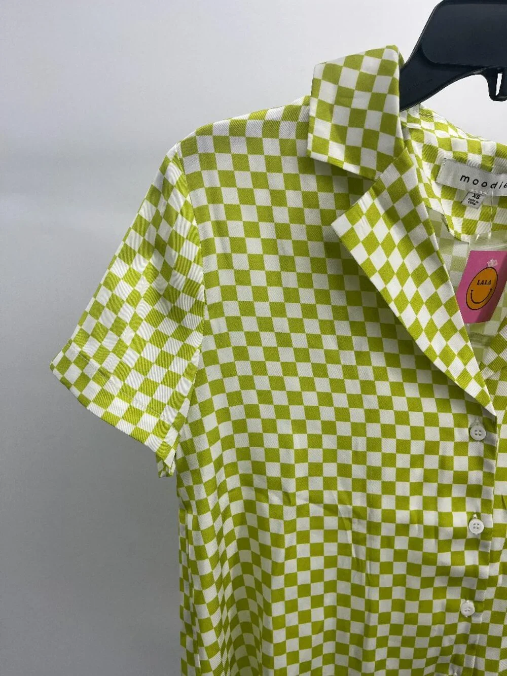 Women's Matching Set - Moodie by Lala Casual Green Checkered Pant/Shirt Set
